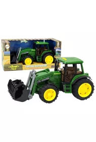 Traktor z kopark� �wiat�a d�wi�k zielony LeanToys