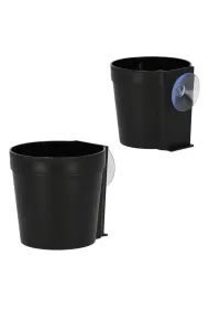 Esschert Design Czarna doniczka z przyssawk