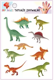 Tatuae zmywalne dla dzieci Dinozaury All4Kids