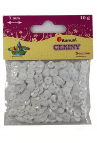 Titanum Cekiny 7mm pastelowe bia�e 7 mm