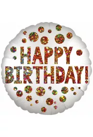 Amscan Balon foliowy Satin Infused Birthday Sequins 43cm