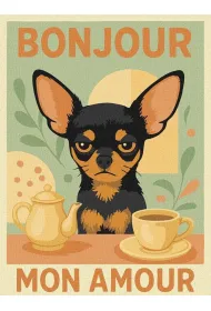Ideyka Malowanie po numerach - Plakat Poranek z chihuahua 30x40cm