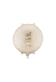 PartyDeco Balon foliowy pastylka Get Well Soon 35x35cm