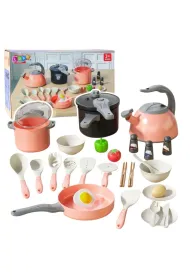 Zestaw kuchenny do gotowania jedzenie r�owe 32el LeanToys