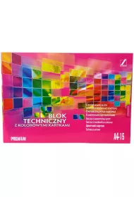 Kreska Blok techniczny A4 z kolorowymi kartkami premium 15 kartek