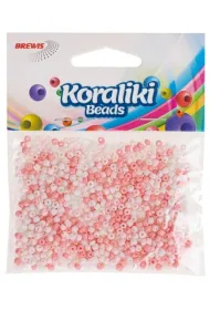 Brewis Koraliki akrylowe do nawlekania bia�e r�owe 35mm