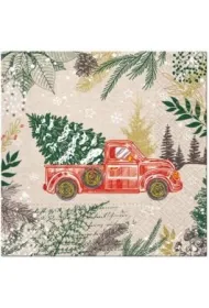Paw Serwetki �wi�teczne auto vintage 33x33 cm