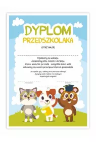 LearnHow Dyplom A4 przedszkolaka - Zwierzaczki 10szt