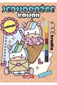Kawaii jednoro�ce z naklejkami. Modu�owa kredka