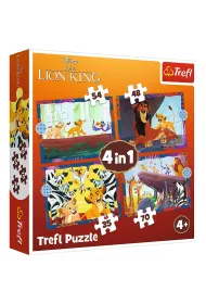 Puzzle 4w1 - Odwa�ny Kr�l Lew (35+48+54+70 el.) Trefl