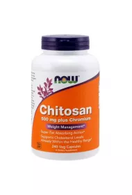 Now Foods Chitosan 500 mg + Chrom 100 mg Suplement diety 240 kaps.