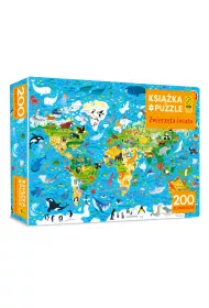 Ksi��ka i puzzle 200 el. Zwierz�ta �wiata Wilga Play