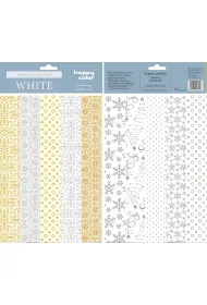 Happy Color Papiery ozdobne Deco WHITE MIX, 10 motyw�w, 20X29cm, 10 arkuszy