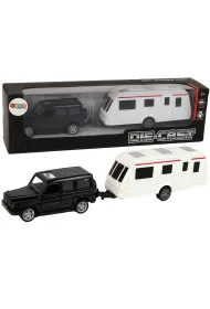 Jeep z przyczep� czarny LeanToys