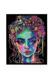 Diamond Dotz Haft diamentowy - Adults Flocked Neon Girl 35.5x45.7cm