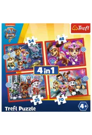 Puzzle 4w1 Psi Patrol w mie�cie Trefl