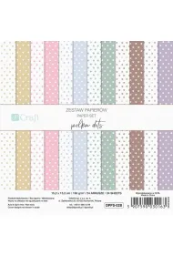 dpCraft Zestaw papier�w polka dots 15,2x15,2cm 24 kartki