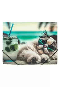 Panta Plast Teczka A4 PP na gumk� z nadrukiem Chillout Cat