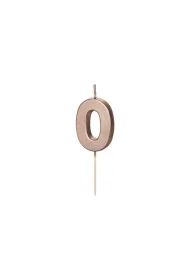 PartyDeco �wieczka urodzinowa 0 r�owe z�oto 4.5cm