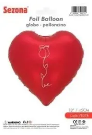 Balon Serce z nadrukiem r�y 45cm