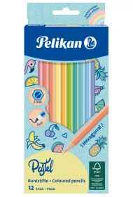 Pelikan Kredki drewniane Pastell 12 szt.