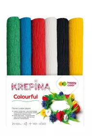 Krepina marszczona 25x100cm mix Colorful 6 kolorw