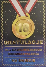 Yeku Karnet Urodziny 18 medal m�skie