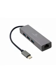 Gembird Hub 3 portowy USB 3.1 z kart sieciow