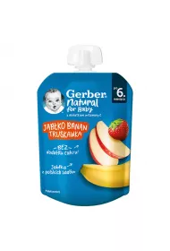 Gerber Deser w tubce jabko z bananem i truskawkami po 6. miesicu 80 g
