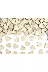 PartyDeco Drewniane konfetti serca 2x2 cm