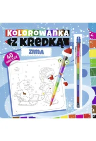 Zima. Kolorowanka z kredk�