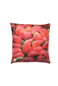 Mesio.pl Poduszka 40x40 TRUSKAWKI ( poszewka na zamek zdejmowana do prania)