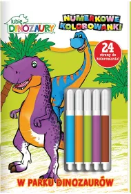 W parku dinozaur�w. Lubi� Dinozaury. Numerkowe kolorowanki