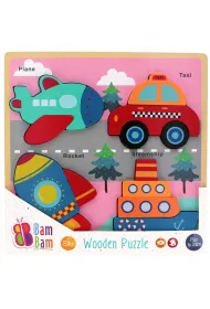 Puzzle Uk�adanka drewniana Pojazdy Bam Bam