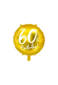 PartyDeco Balon foliowy 60th Birthday z�oty 45cm