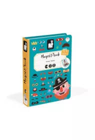 Puzzle Magnetyczna ukadanka mieszne buzie Chopiec Magnetibook Janod