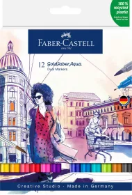 Faber-Castell Pisak akwarelowy goldfaber aqua dwustronny zestaw 12 szt.