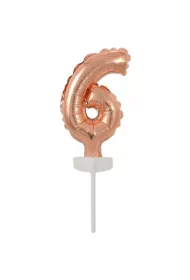 Amscan Balon foliowy mini cyfra 6 r�owe z�oto 7x12cm