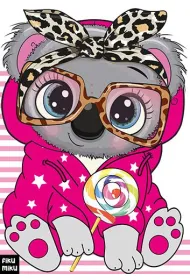 Koala. Kolorowanka z naklejkami