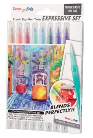 Pentel Pisaki p�dzelkowe Brush SESW30-ST8LSPL 8 kolor�w