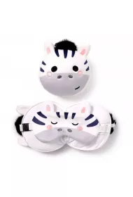 Puckator Pluszowa poduszka podrna z opask na oczy "Relaxeazzz" - Bali Zebra