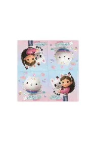 PartyDeco Serwetki Koci Domek Gabi 33x33cm