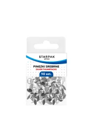 Pinezki metalowe srebrne 50szt. etui STARPAK 559660