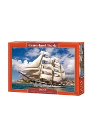 Puzzle 500 el. Wysoki statek odp�ywaj�cy z Harbour Castorland