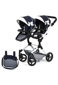 W�zek dla lalek bli�niaczych Twin Neo niebieski Bayer Design