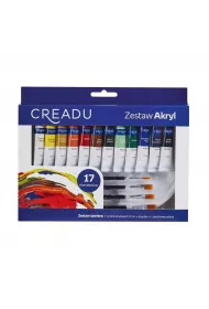 Zestaw Farb Akrylowych + Akcesoria 17 Elementw Creadu