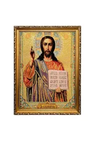 Obraz Haftowany Chrystus Pantokrator 42/32cm