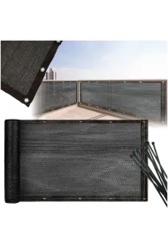 Osona balkonowa LUARO mata maskujca siatka cieniujca na balkon taras 150g/m2 105x700cm UV + Trytytki