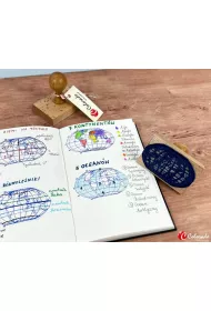 Stempel mapa �wiata - kontynenty i oceany Colorado