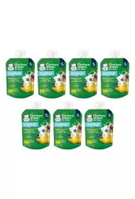 Gerber Organic Deser w tubce banany, jagody z jogurtem i patkami zb po 6. miesicu Zgrzewka 7 x 80 g Bio